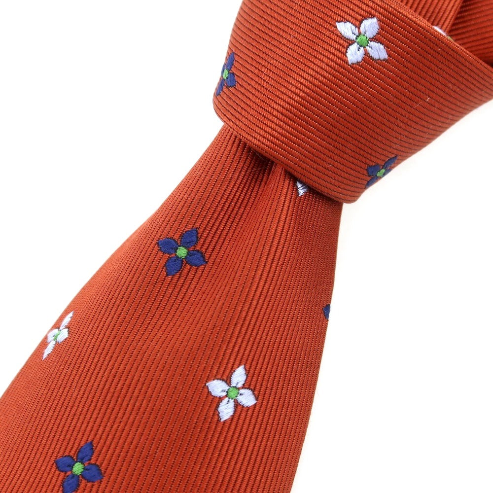 [Used] EGCAPPELLI PATRIZIO C NAPOLI Quattro Pieghe Small Pattern Tie Terracotta [Condition Rank B] [Men&