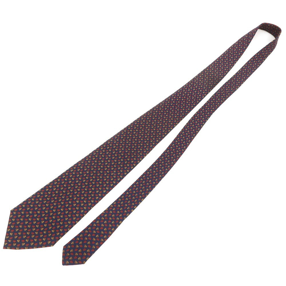 [Used] EGCAPPELLI Silk Print Small Pattern Necktie Dark Navy x Red [Condition Rank B] [Men&