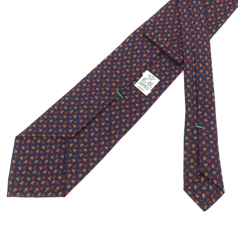 [Used] EGCAPPELLI Silk Print Small Pattern Necktie Dark Navy x Red [Condition Rank B] [Men&