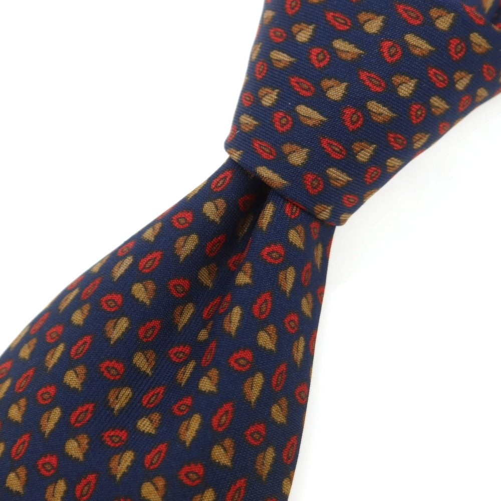 [Used] EGCAPPELLI Silk Print Small Pattern Necktie Dark Navy x Red [Condition Rank B] [Men&