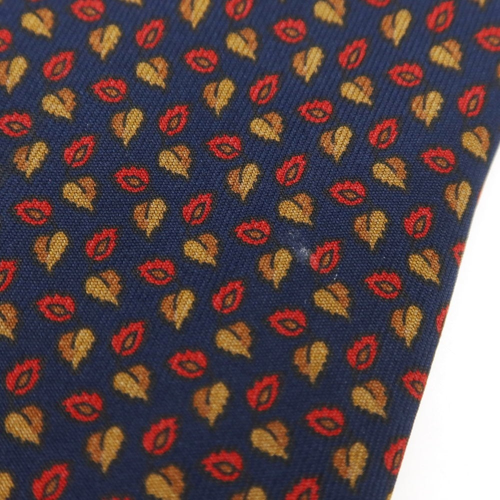 [Used] EGCAPPELLI Silk Print Small Pattern Necktie Dark Navy x Red [Condition Rank B] [Men&