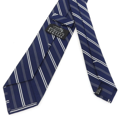 [Used] Nicky Silk Cotton Striped Necktie Navy x White [Condition Rank B] [Men&