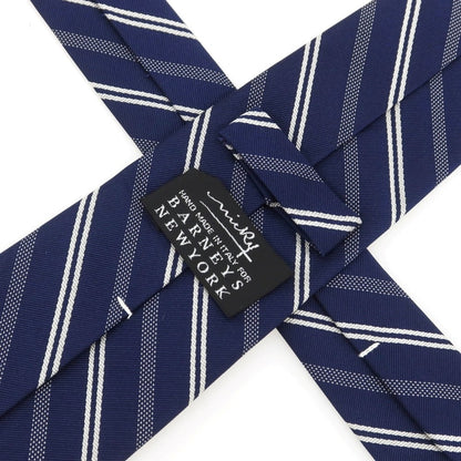 [Used] Nicky Silk Cotton Striped Necktie Navy x White [Condition Rank B] [Men&