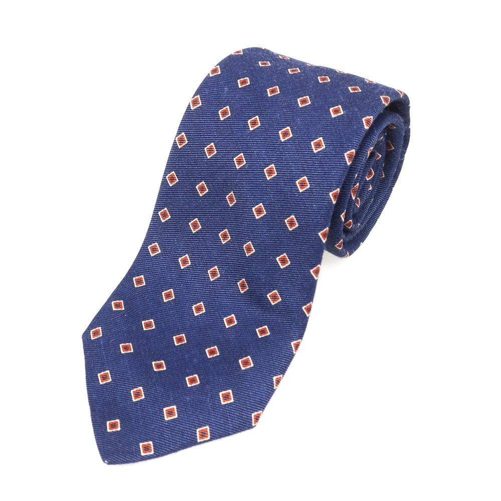 [Used] Nicky Silk Linen Small Pattern Necktie Navy x Red [Condition Rank B] [Men&