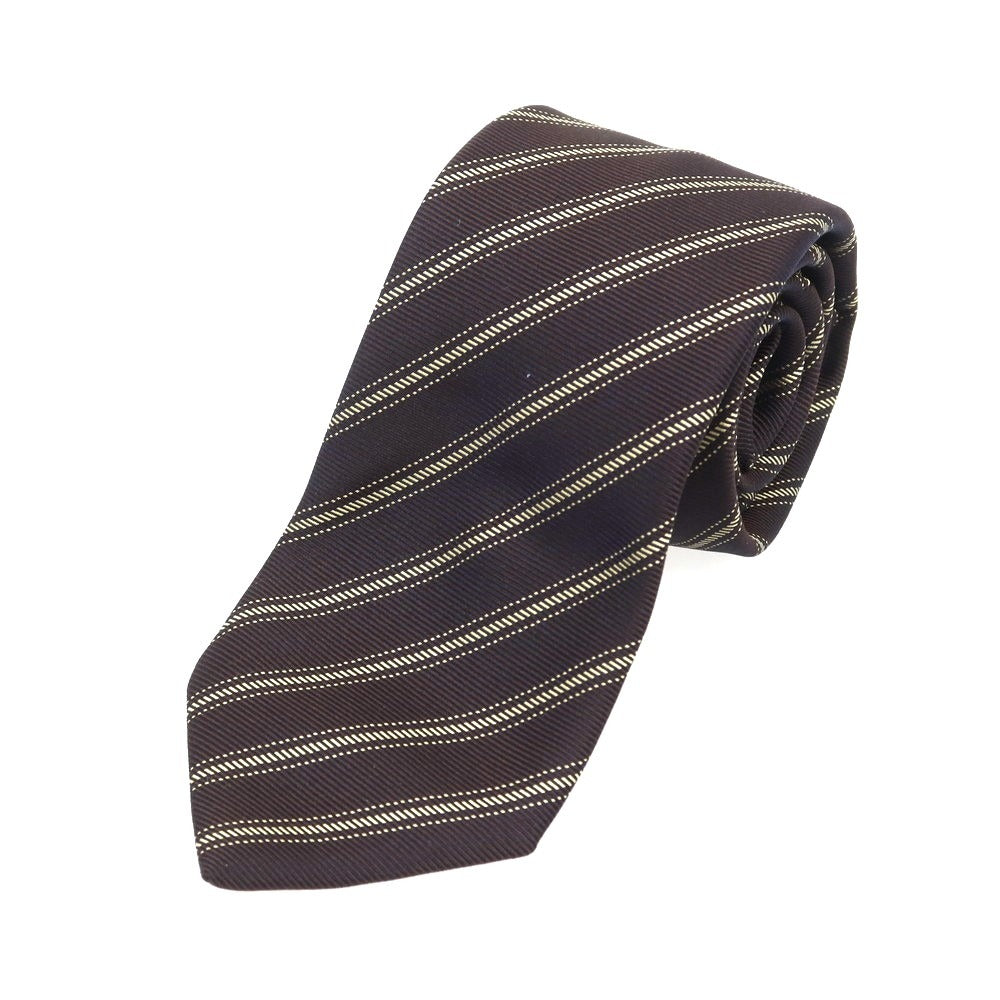 [Used] Nicky Silk Striped Necktie Dark Brown x Navy [Condition Rank A] [Men&