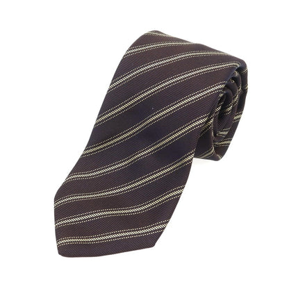 [Used] Nicky Silk Striped Necktie Dark Brown x Navy [Condition Rank A] [Men&
