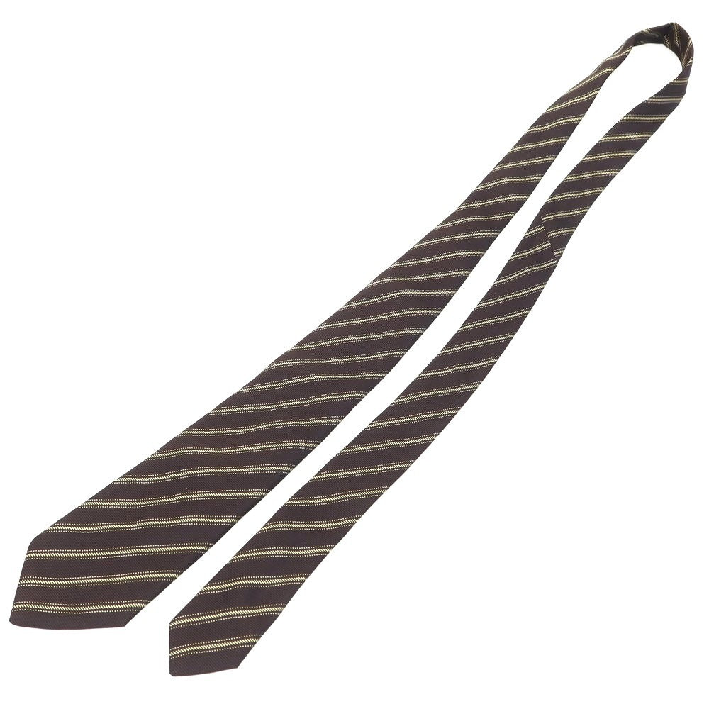 [Used] Nicky Silk Striped Necktie Dark Brown x Navy [Condition Rank A] [Men&