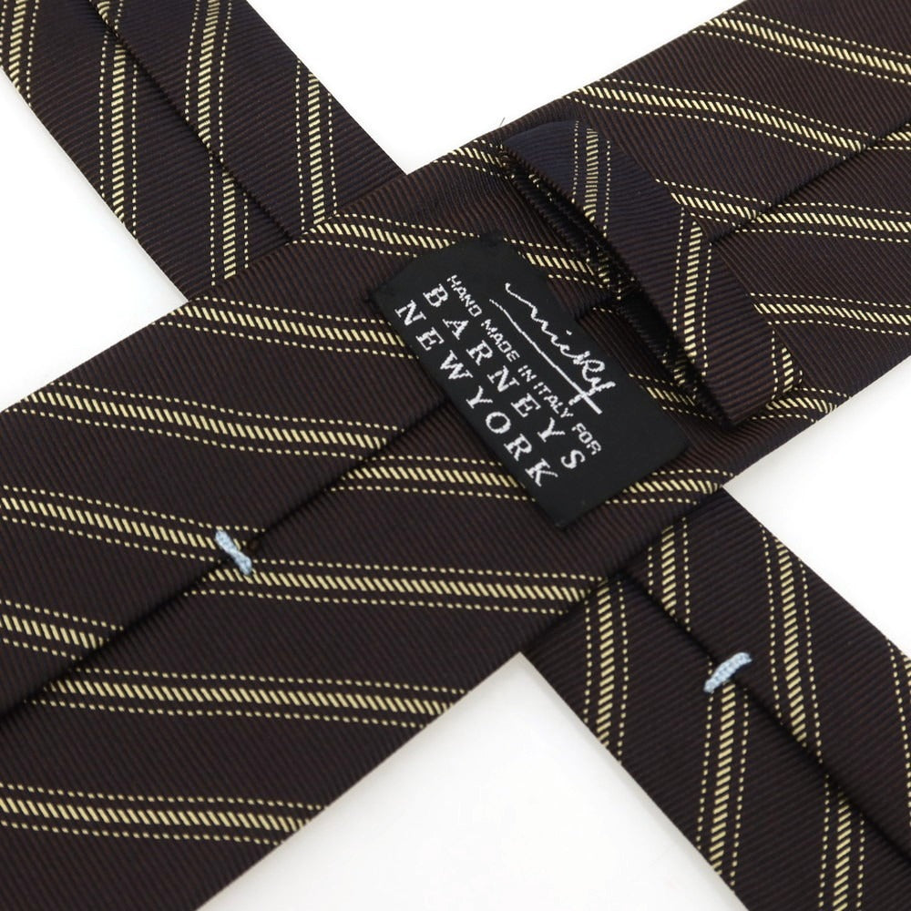 [Used] Nicky Silk Striped Necktie Dark Brown x Navy [Condition Rank A] [Men&