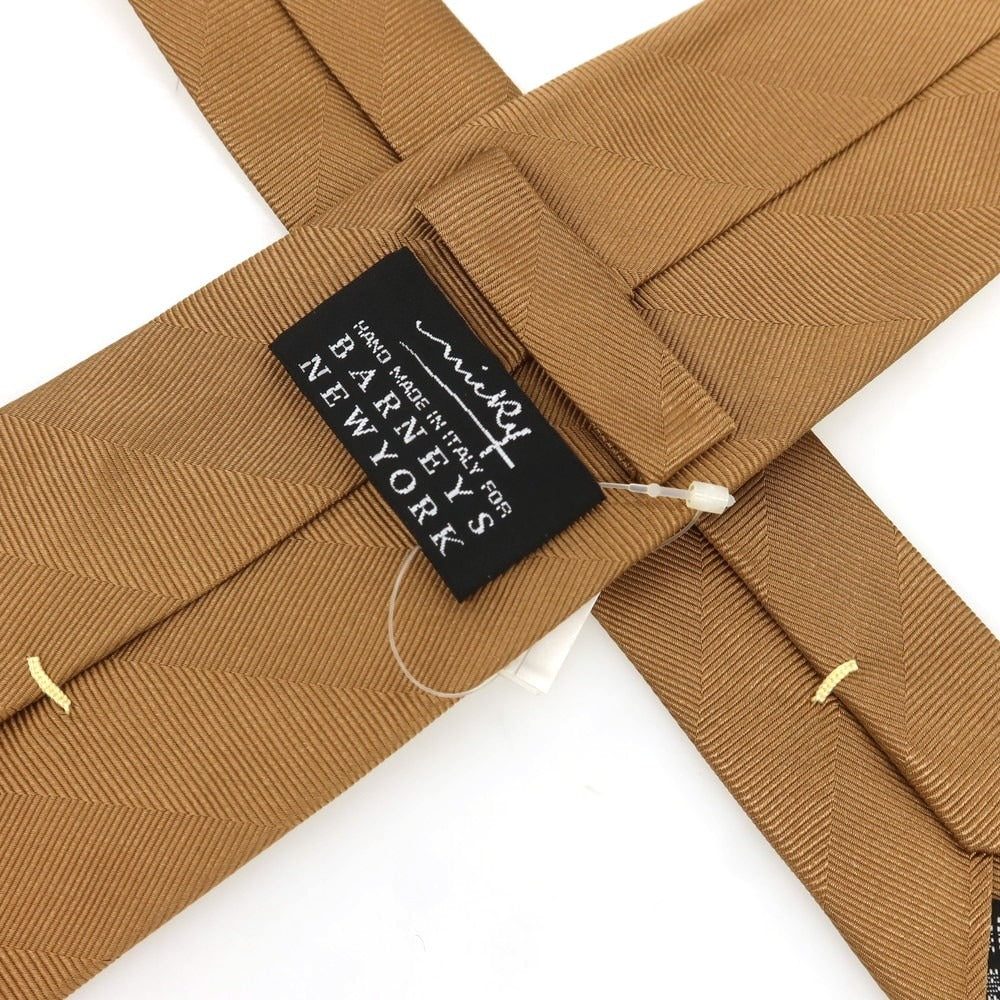 [Used] Nicky Silk Herringbone Plain Necktie Camel [Condition Rank A] [Men&
