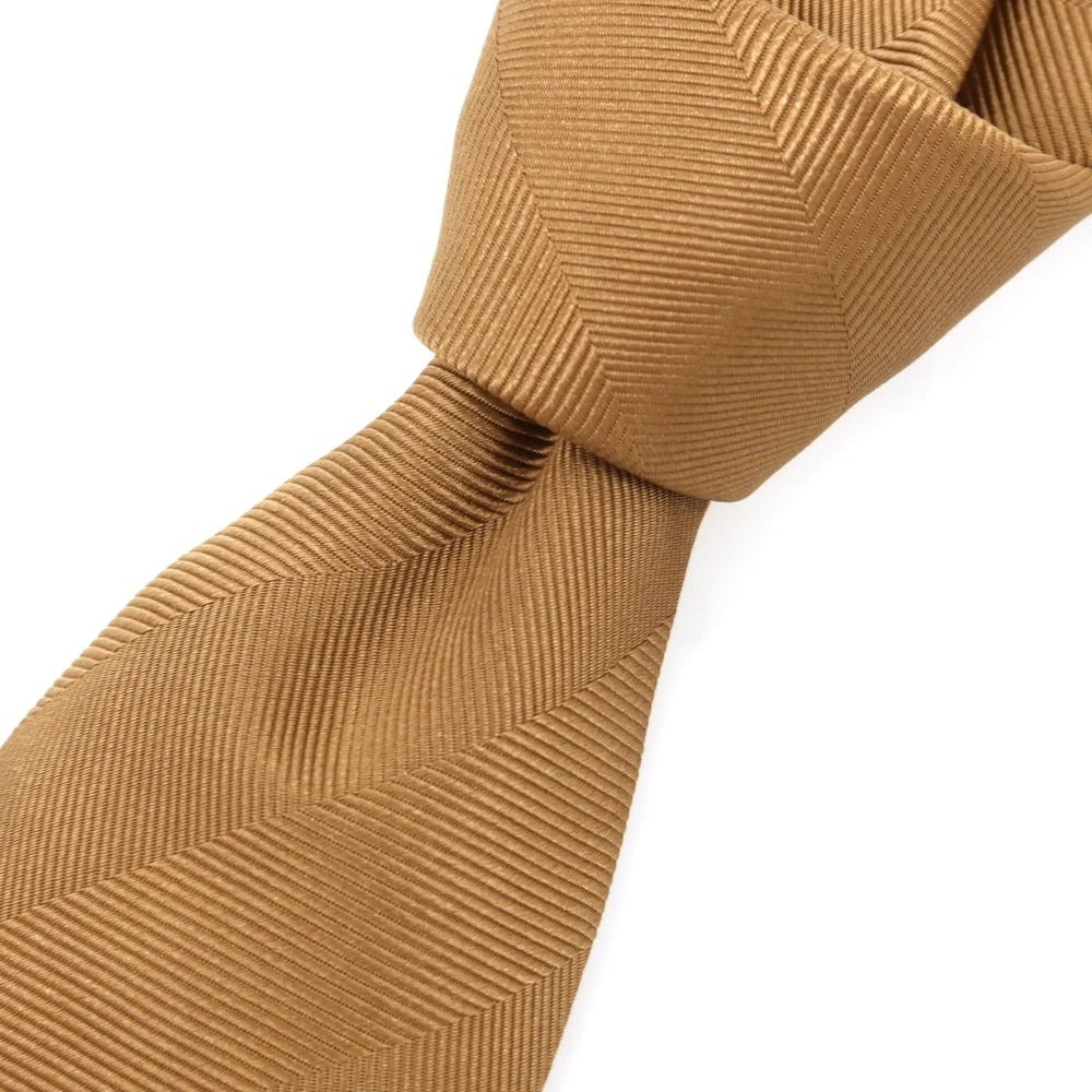 [Used] Nicky Silk Herringbone Plain Necktie Camel [Condition Rank A] [Men&