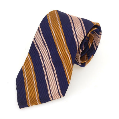 [Used] PIOMBO Twill Silk Striped Necktie Navy x Pink [Condition Rank B] [Men&