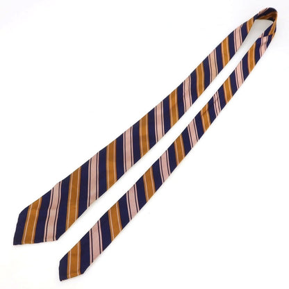 [Used] PIOMBO Twill Silk Striped Necktie Navy x Pink [Condition Rank B] [Men&