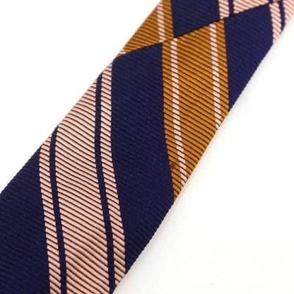 [Used] PIOMBO Twill Silk Striped Necktie Navy x Pink [Condition Rank B] [Men&