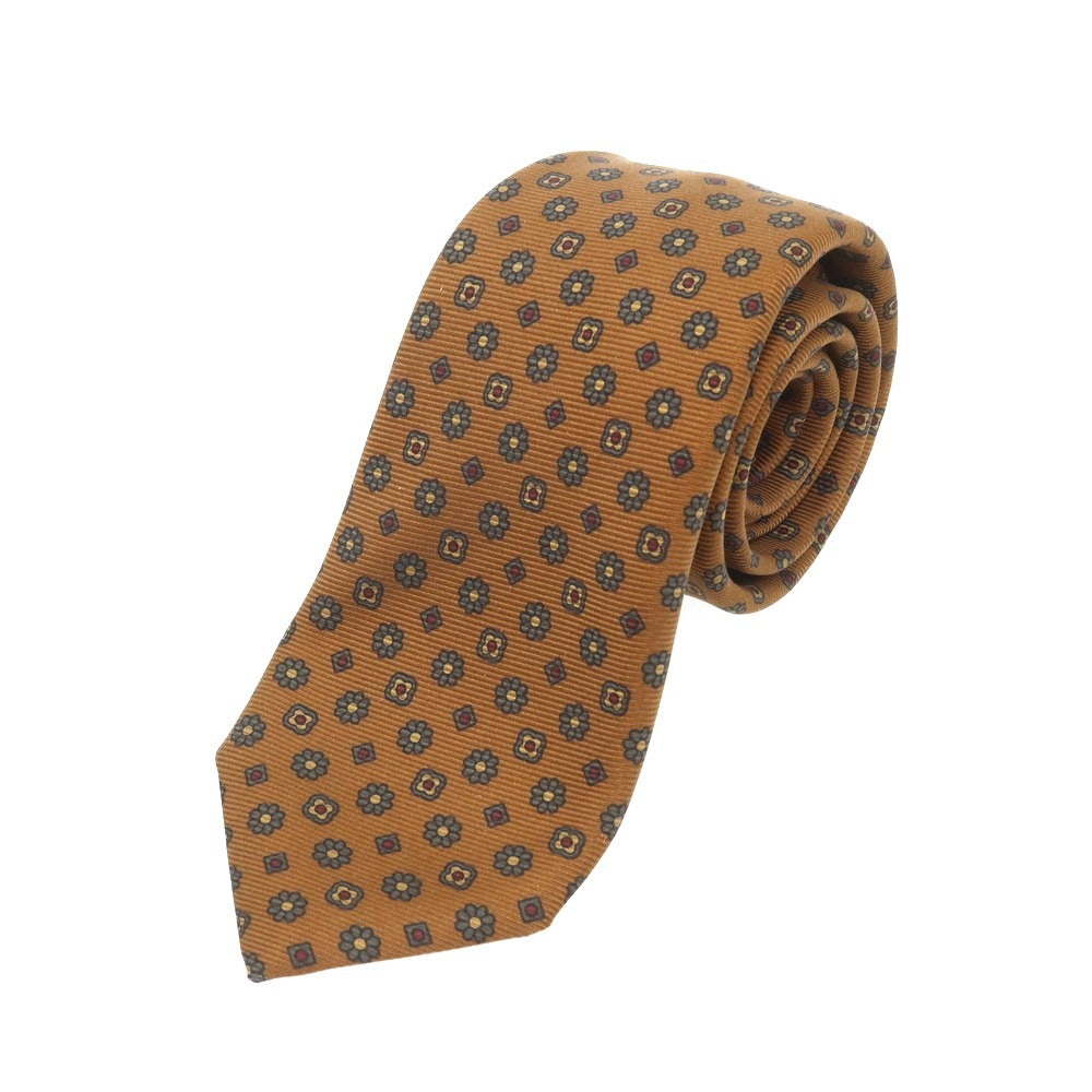[Used] Finamore Silk Quattro Pieghe Small Pattern Tie Brown [Condition Rank A] [Men&