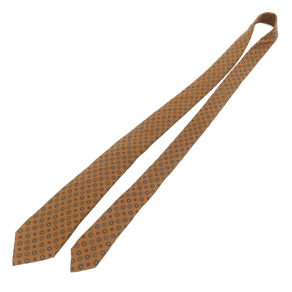 [Used] Finamore Silk Quattro Pieghe Small Pattern Tie Brown [Condition Rank A] [Men&