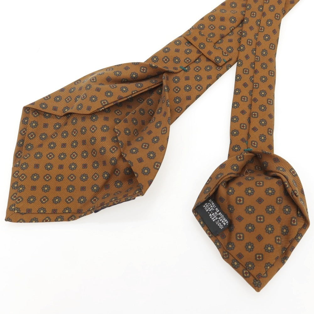[Used] Finamore Silk Quattro Pieghe Small Pattern Tie Brown [Condition Rank A] [Men&