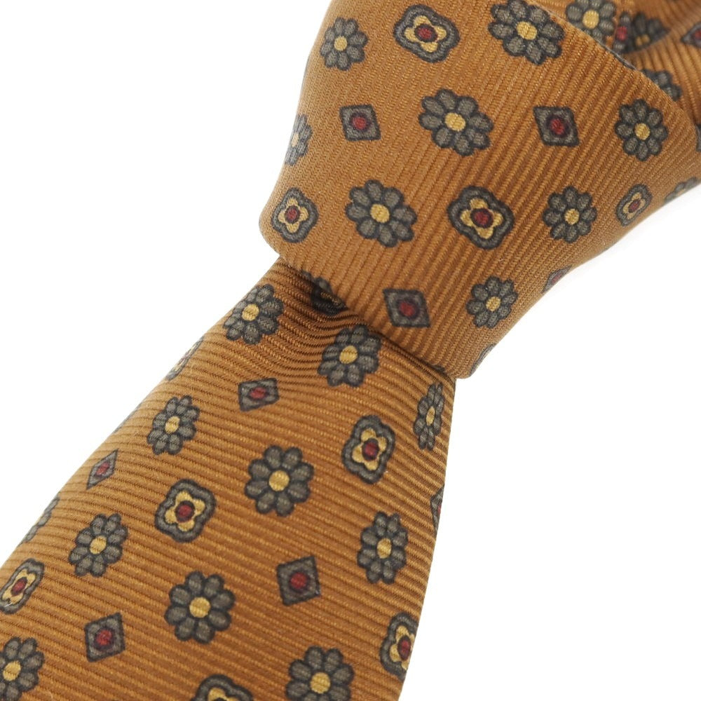 [Used] Finamore Silk Quattro Pieghe Small Pattern Tie Brown [Condition Rank A] [Men&