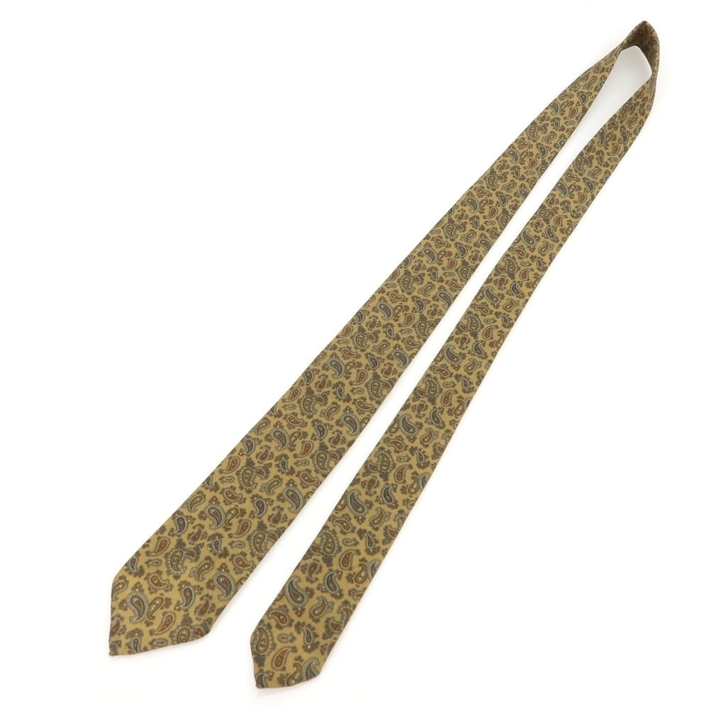 [Used] Salvatore Piccolo Linen Paisley Pattern Necktie Khaki [Condition Rank B] [Men&