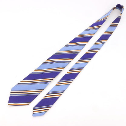 [Used] [Unused] ETRO Silk Cotton Striped Tie Smalt Blue [Condition Rank S] [Men&