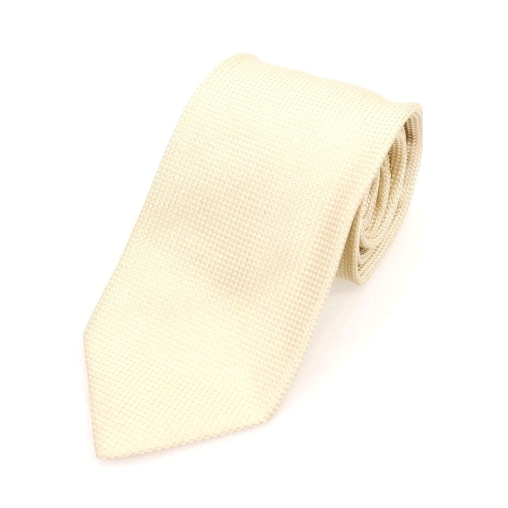 [Used] Franco Bassi Plain Silk Necktie Cream [Condition Rank C] [Men&