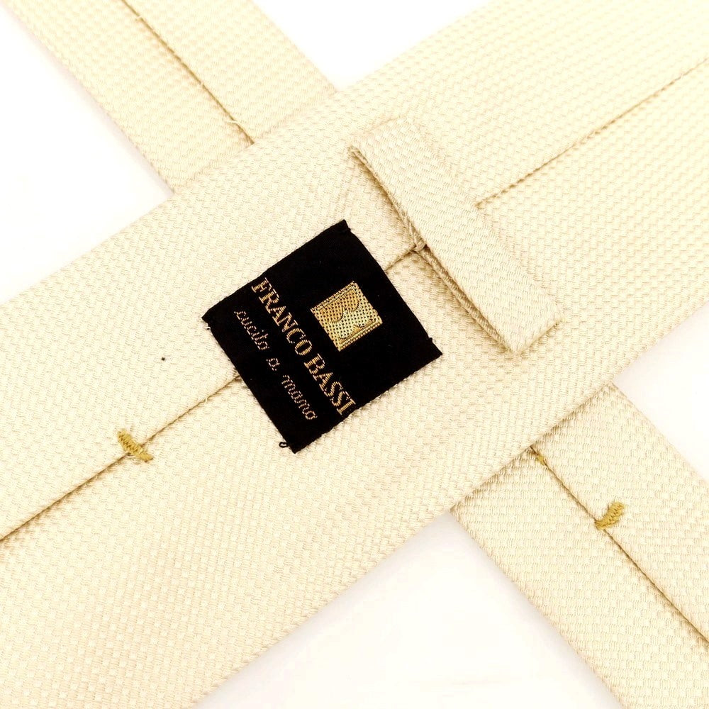 [Used] Franco Bassi Plain Silk Necktie Cream [Condition Rank C] [Men&