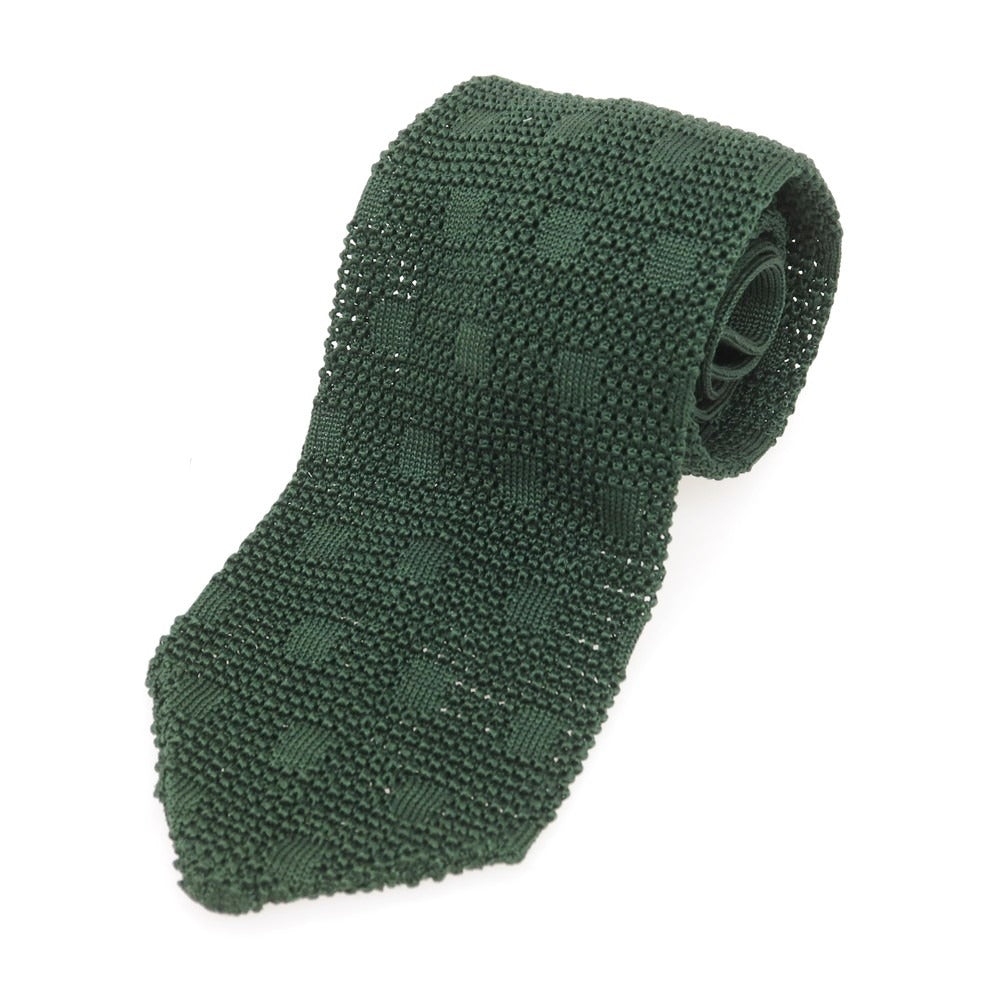 [Used] Barneys New York Silk Sword-Shaped Knit Tie Dark Green [Condition Rank B] [Men&
