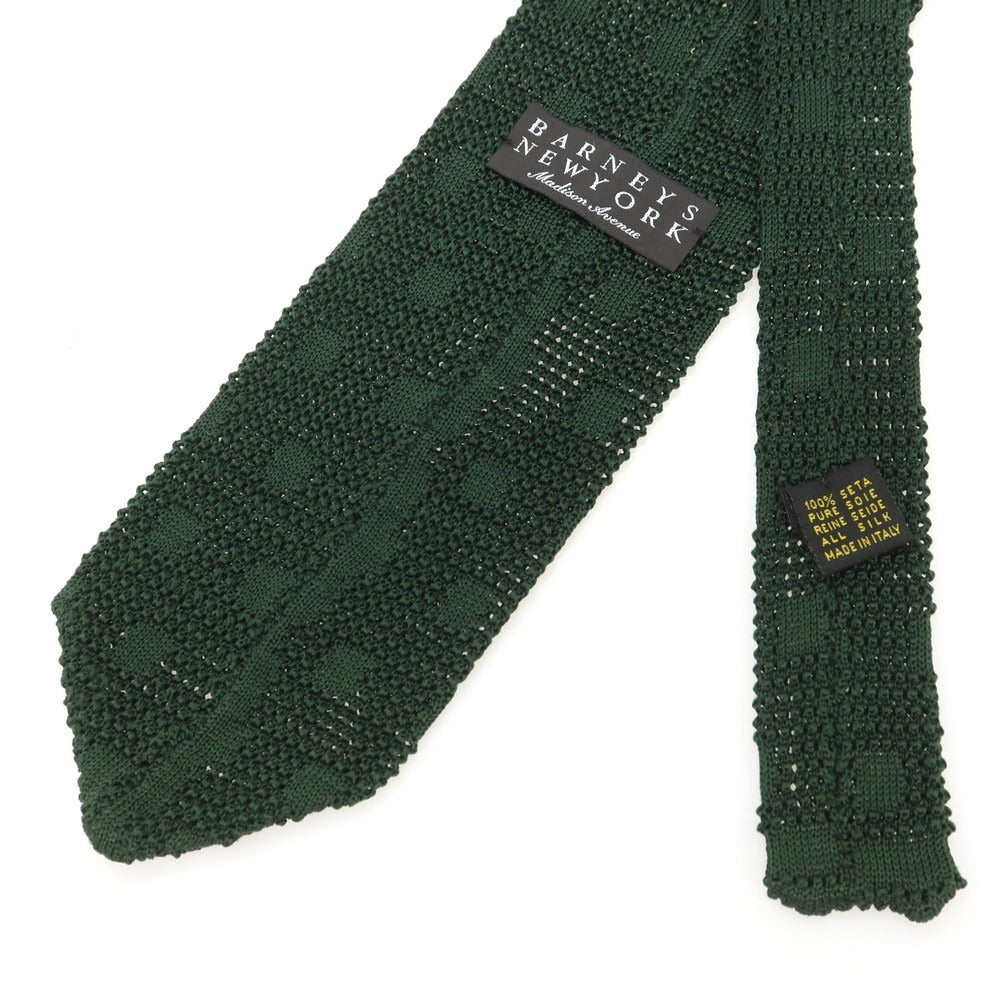 [Used] Barneys New York Silk Sword-Shaped Knit Tie Dark Green [Condition Rank B] [Men&