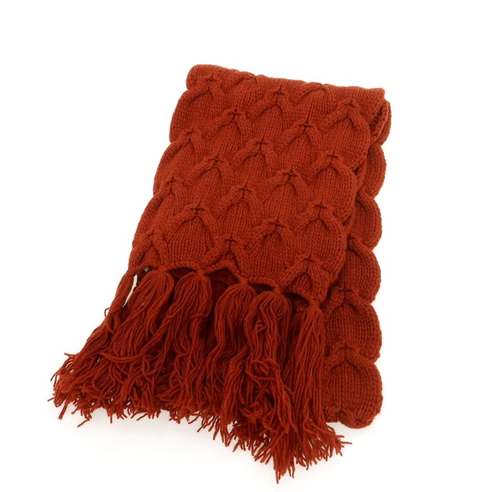 【中古】【未使用】イニシュマン INIS MEAIN ウール マフラー オレンジブラウン【 状態ランクS 】【 メンズ 】