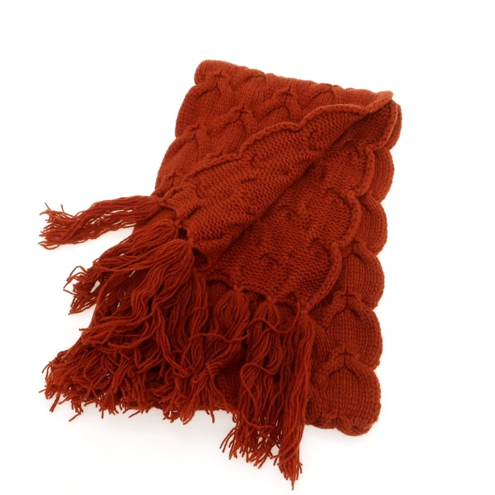 【中古】【未使用】イニシュマン INIS MEAIN ウール マフラー オレンジブラウン【 状態ランクS 】【 メンズ 】