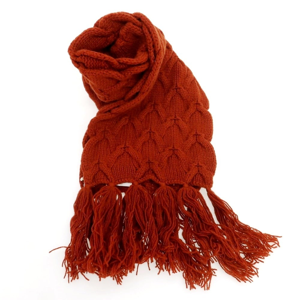 【中古】【未使用】イニシュマン INIS MEAIN ウール マフラー オレンジブラウン【 状態ランクS 】【 メンズ 】