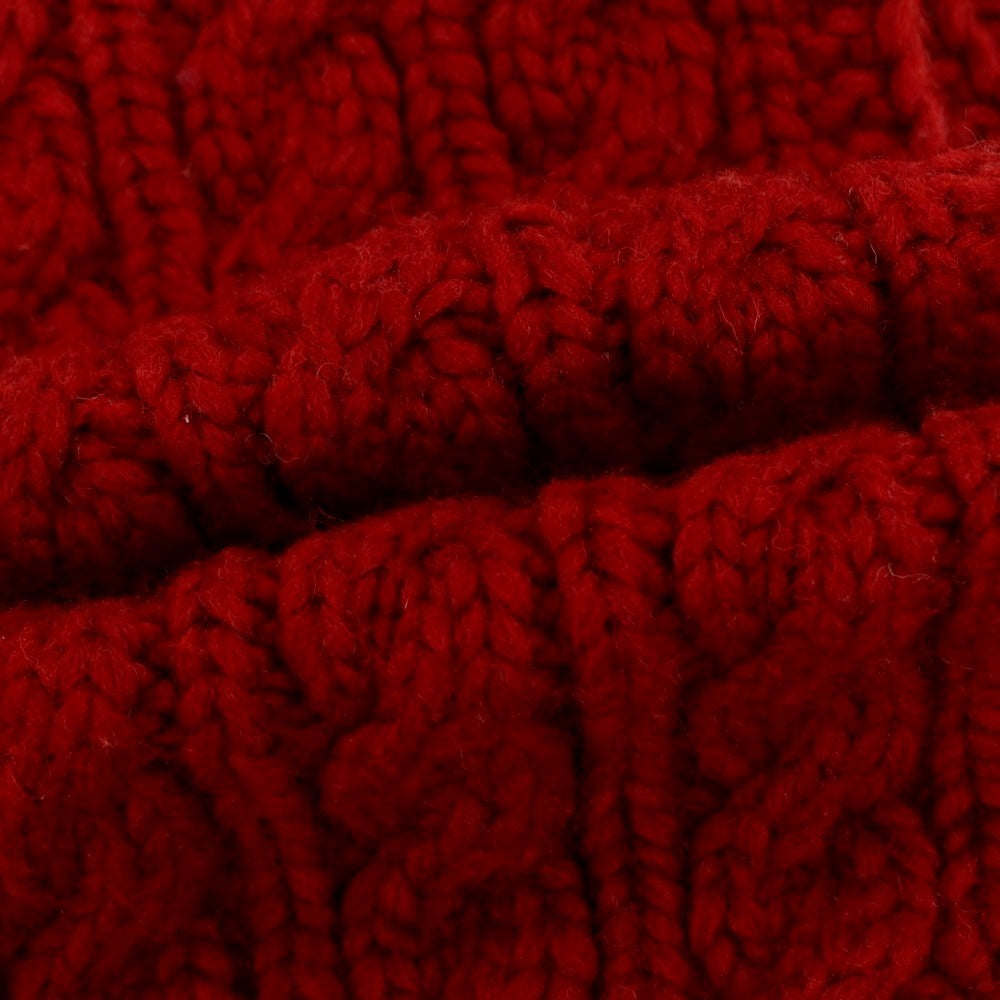 【中古】ラルフローレン RALPH LAUREN ウール ケーブル編み マフラー ダークレッド【 状態ランクB 】【 メンズ 】