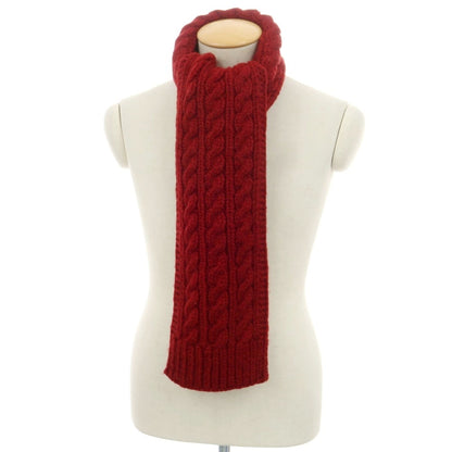 【中古】ラルフローレン RALPH LAUREN ウール ケーブル編み マフラー ダークレッド【 状態ランクB 】【 メンズ 】