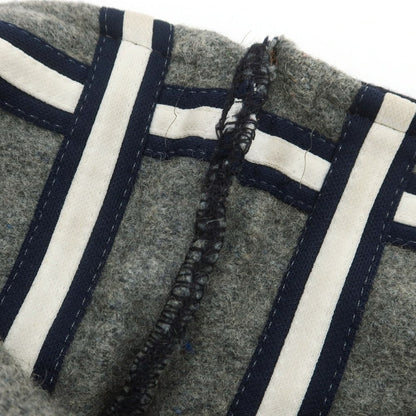 【中古】デロング Delong ウール×レザー スタジャン ネイビーxグレー【 34 】【 状態ランクC 】【 メンズ 】