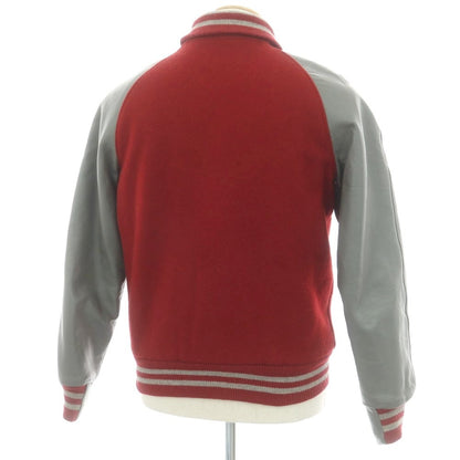 【中古】ゴールデンベア Golden Bear ウール×レザー 中綿入り スタジャン レッドxグレー【 XS 】【 状態ランクC 】【 メンズ 】