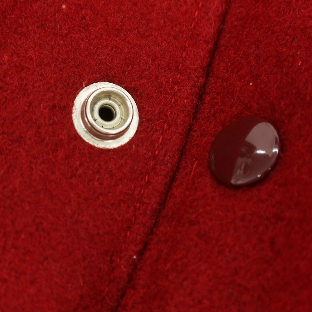 【中古】ゴールデンベア Golden Bear ウール×レザー 中綿入り スタジャン レッドxグレー【 XS 】【 状態ランクC 】【 メンズ 】