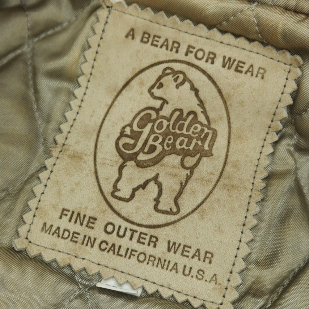 【中古】ゴールデンベア Golden Bear ウール×レザー 中綿入り スタジャン レッドxグレー【 XS 】【 状態ランクC 】【 メンズ 】