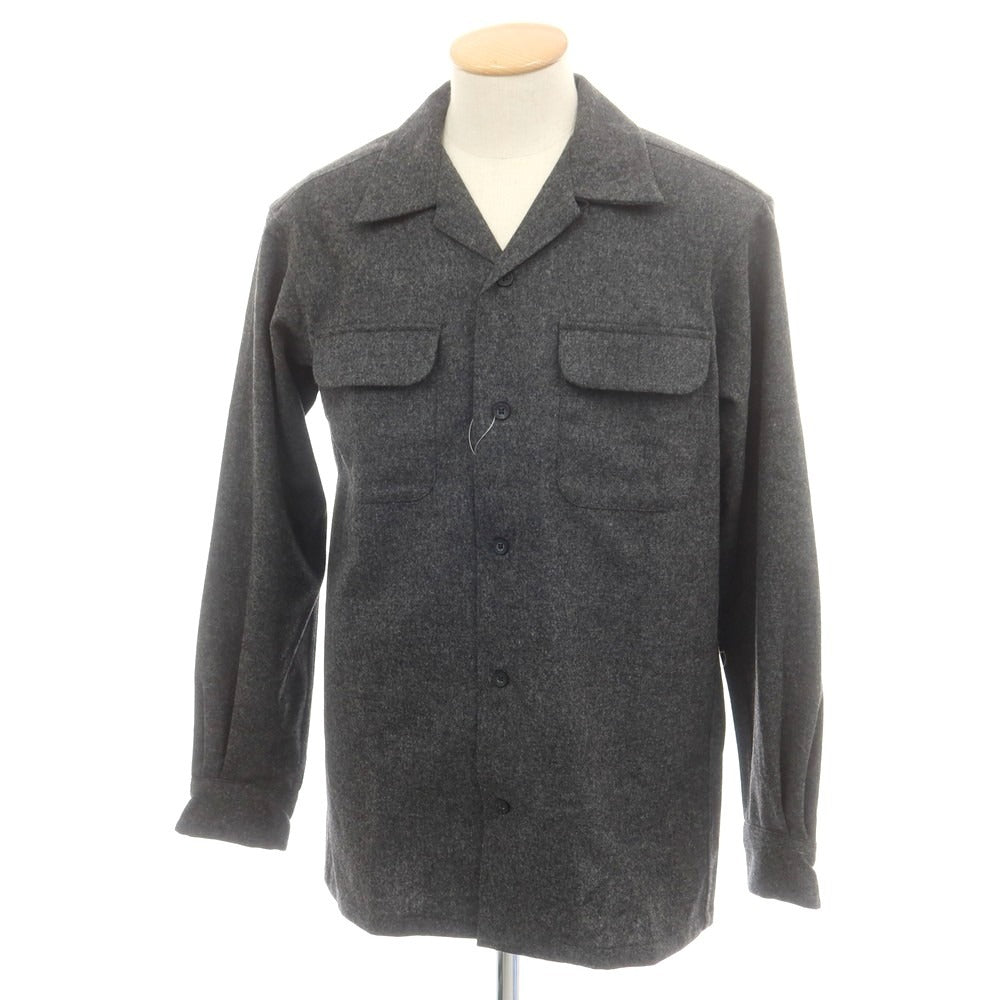 【中古】【未使用】ペンドルトン PENDLETON BOARD SHIRT バージンウール オープンカラー カジュアルシャツ ダークグレー【 S 】【 状態ランクS 】【 メンズ 】