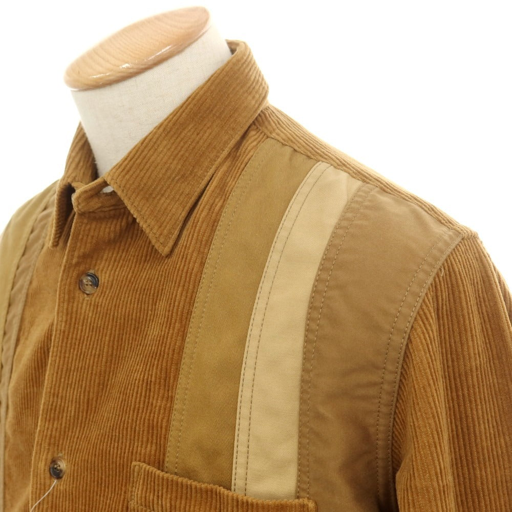 【中古】コムデギャルソンオム COMME des GARCONS HOMME 2021年秋冬 コットンウール コーデュロイ カジュアルシャツ キャメル【 S 】【 状態ランクB 】【 メンズ 】