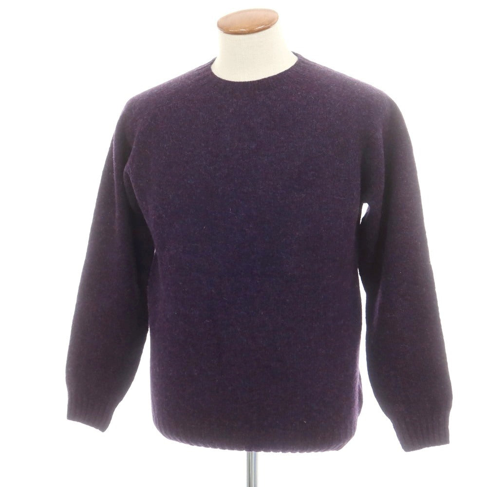 【中古】【未使用】インバーアラン INVERALLAN ウール クルーネック プルオーバーニット ダークパープル【 40 】【 状態ランクS 】【 メンズ 】