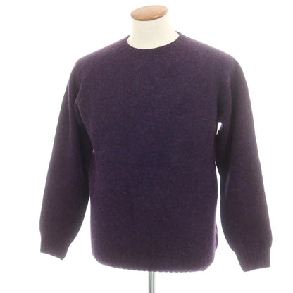 【中古】【未使用】インバーアラン INVERALLAN ウール クルーネック プルオーバーニット ダークパープル【 40 】【 状態ランクS 】【 メンズ 】