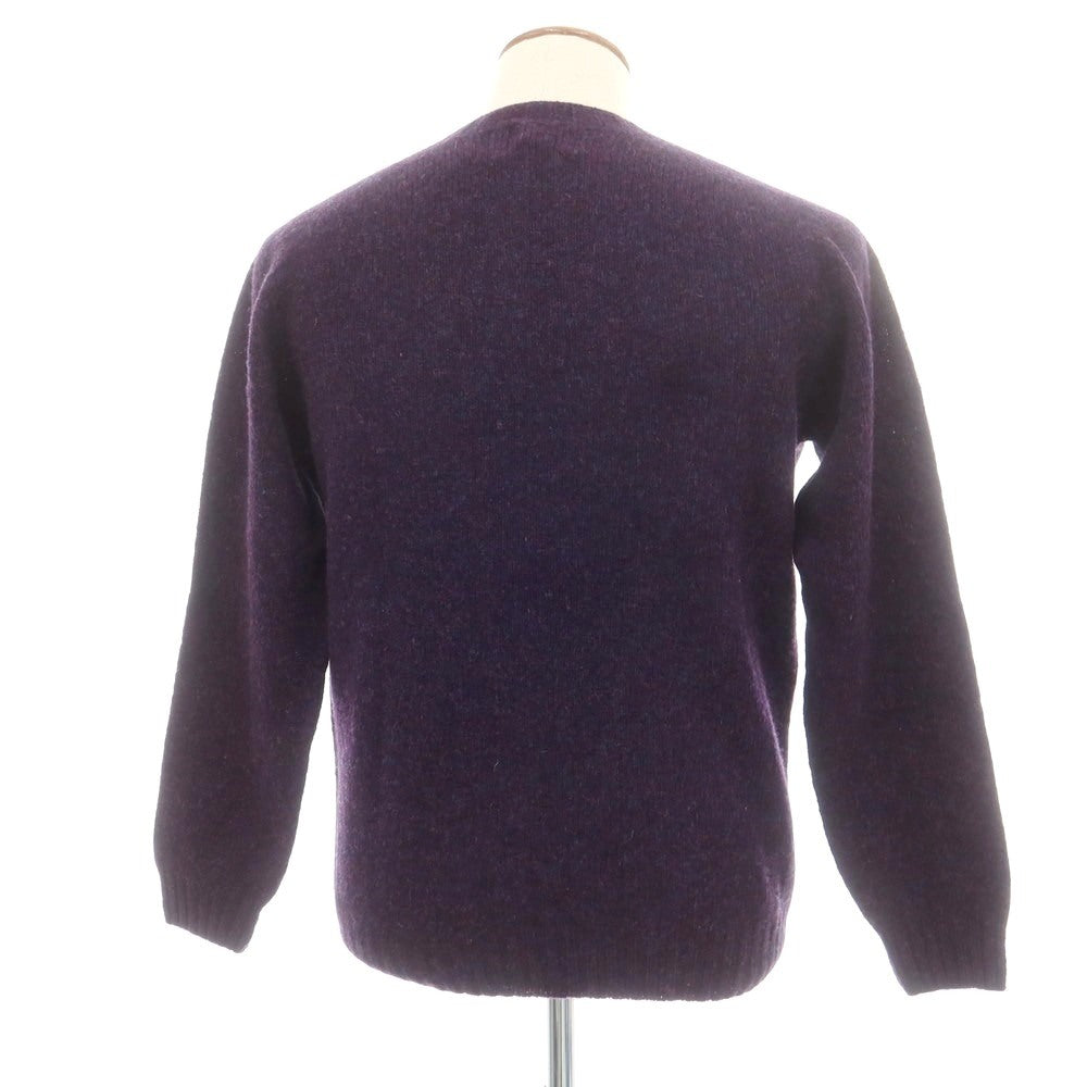 【中古】【未使用】インバーアラン INVERALLAN ウール クルーネック プルオーバーニット ダークパープル【 40 】【 状態ランクS 】【 メンズ 】