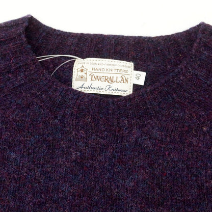 【中古】【未使用】インバーアラン INVERALLAN ウール クルーネック プルオーバーニット ダークパープル【 40 】【 状態ランクS 】【 メンズ 】