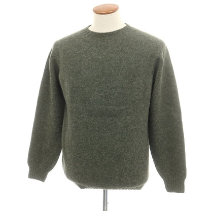 【中古】【未使用】インバーアラン INVERALLAN ウール クルーネック プルオーバーニット オリーブ【 40 】【 状態ランクS 】【 メンズ 】