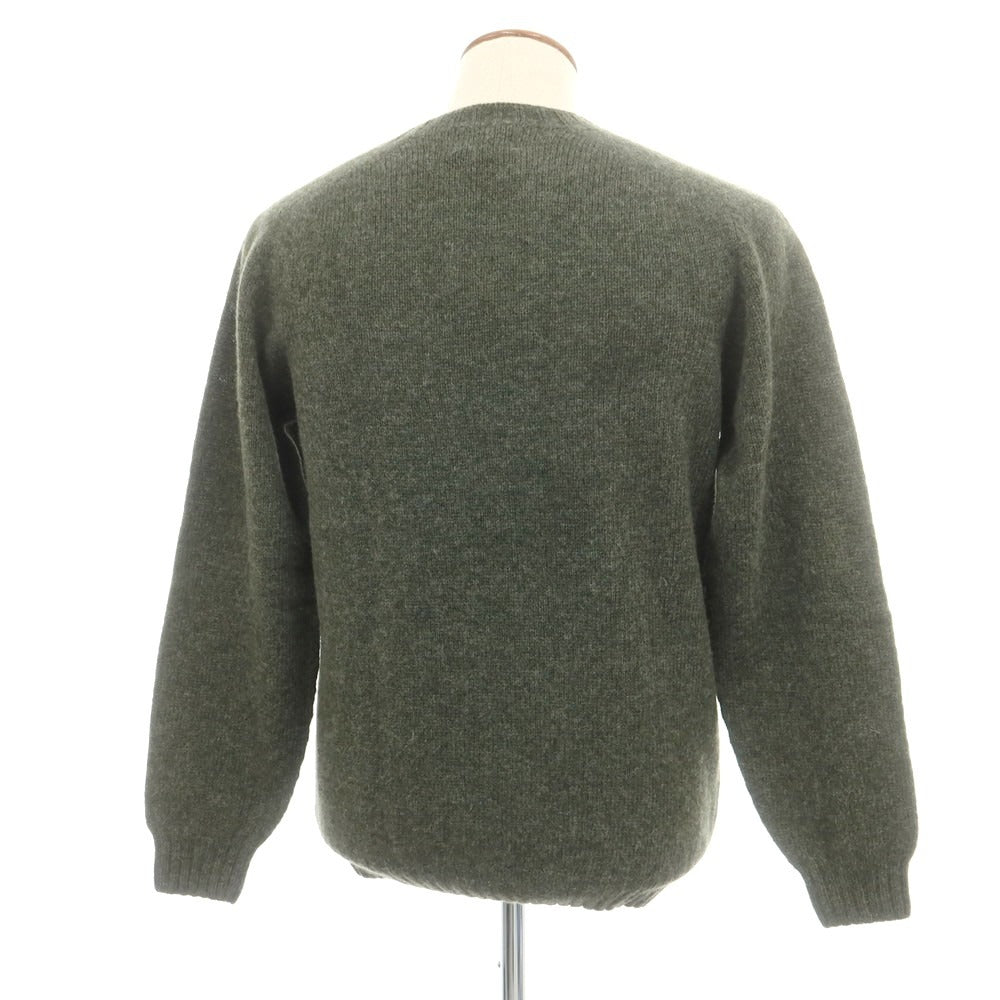 【中古】【未使用】インバーアラン INVERALLAN ウール クルーネック プルオーバーニット オリーブ【 40 】【 状態ランクS 】【 メンズ 】