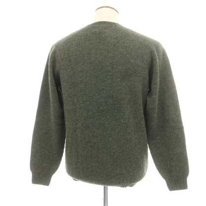 【中古】【未使用】インバーアラン INVERALLAN ウール クルーネック プルオーバーニット オリーブ【 40 】【 状態ランクS 】【 メンズ 】