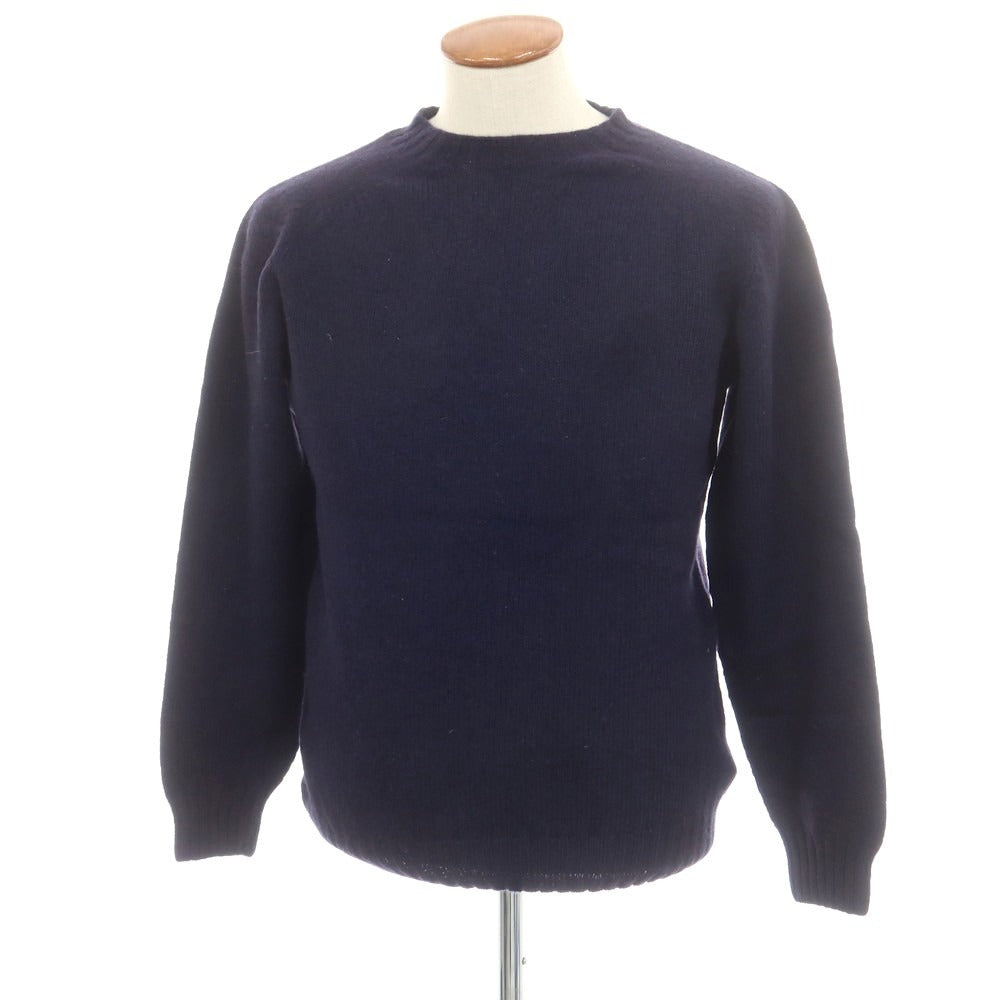 【中古】インバーアラン INVERALLAN ウール クルーネック プルオーバーニット ネイビー【 40 】【 状態ランクB 】【 メンズ 】