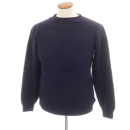 【中古】インバーアラン INVERALLAN ウール クルーネック プルオーバーニット ネイビー【 40 】【 状態ランクB 】【 メンズ 】