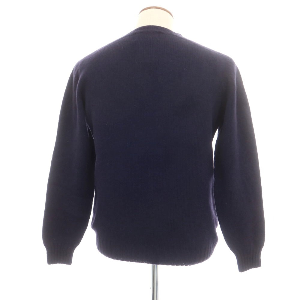 【中古】インバーアラン INVERALLAN ウール クルーネック プルオーバーニット ネイビー【 40 】【 状態ランクB 】【 メンズ 】
