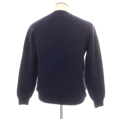 【中古】インバーアラン INVERALLAN ウール クルーネック プルオーバーニット ネイビー【 40 】【 状態ランクB 】【 メンズ 】