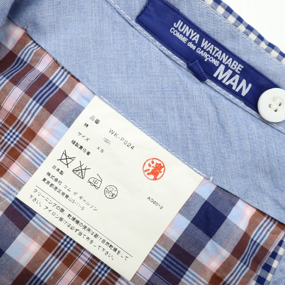 [Used] JUNYA WATANABE MAN Spring/Summer 2013 Cotton Gingham Check Shorts Navy Blue x White [XS] [Condition Rank B] [Men&